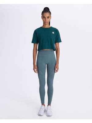 Kappa Authentic Aster Kadın Petrol Yeşili Comfort Fit Tişört