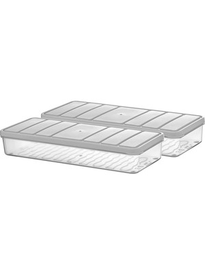 Selka Home 2 Adet 1 Lt. Nora Organizer Buzdolabı Buzluk Düzenleyici Saklama Kabı