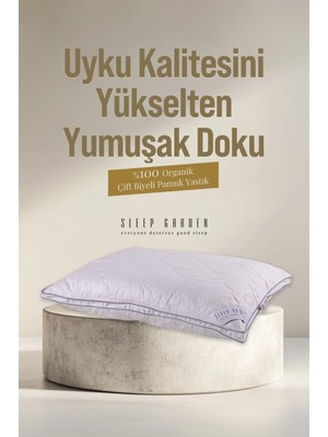 Sleep Garden %100 Pamuk Doğal Biyeli Lüks Yastık 50*70 Jüt Keten Çantalı