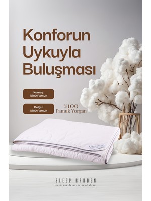 Sleep Garden Çift Kişilik Lüks Pamuk Yorgan 195X215 Tela Çantalı