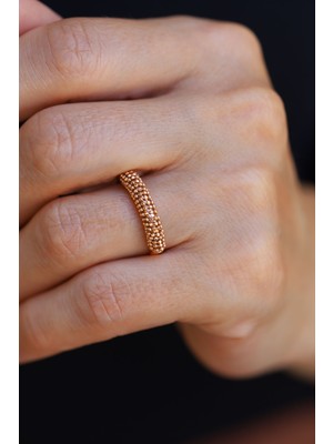 Yenigün Kuyumculuk 14 Ayar Altın Arpaş Zincir Sarmalı Yüzük Rose