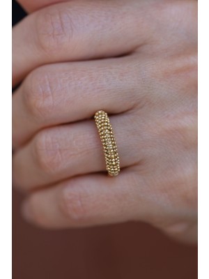 Yenigün Kuyumculuk 14 Ayar Altın Arpaş Zincir Sarmalı Yüzük Sarı