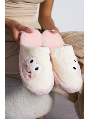 STOCON Yeni Sezon Kadın Kurbağ Figürlü Sessiz Taban Peluş Ev Terliği