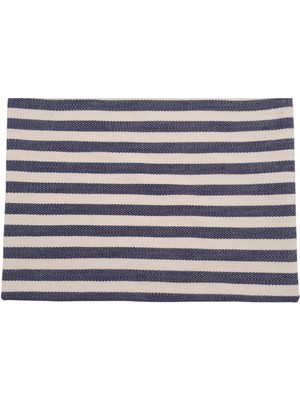 Angel Çanta Aksesuar Balıksırtı Lacivert Çizgili Keten Çanta Yapım Kumaşı