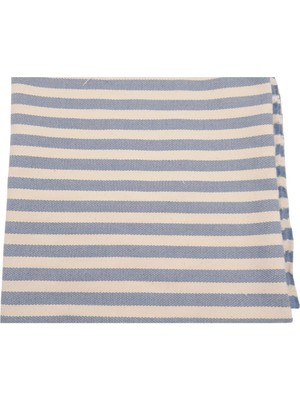 Angel Çanta Aksesuar Balıksırtı Denim Mavi Çizgili Keten Çanta Yapım Kumaşı