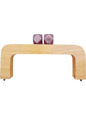 Angel Çanta Aksesuar 20 cm Açık Renk Ahşap Burs Ebruli Mürdüm Renk Toplu