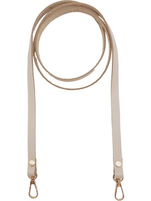 Angel Çanta Aksesuar Gerçek Deri Spagetti Model Bej Renk Light Gold Metal Çanta Sapı