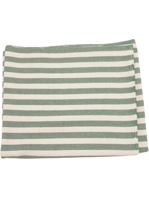 Angel Çanta Aksesuar Balıksırtı Yeşil Çizgili Keten Çanta Yapım Kumaşı