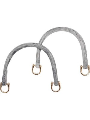 Angel Çanta Aksesuar 16 cm Akrilik Gri Renk Çanta Tutma Sapı Light Gold Metalli