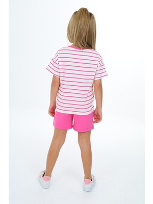 Toontoy Kız Çocuk Nakışlı Şortlu Takım