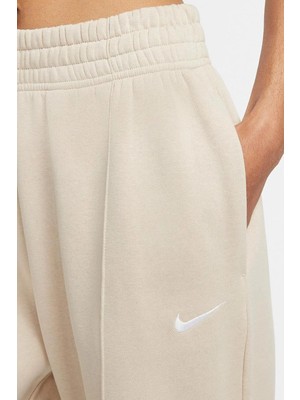 Nike Sportswear Regular Fit Pant Bol ve Uzun Kesim Eşofman Altı Krem