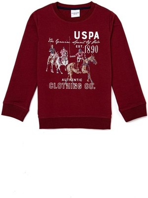 U.S. Polo Assn. Düz Erkek Çocuk Kırmızı Sweatshırt Nolow