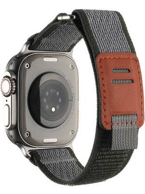 ZORE Apple Watch Uyumlu Ultra 49MM Hasır Kordon KRD-106 Strap Kayış-Yeşil