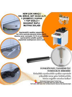 Modilayn Banyo Dolabı Set Altı Dolap Mutfak Dolabı Cok Amaclı Dolap Ocak Altı Dolap