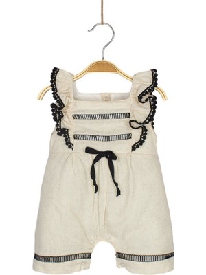 Bebegen Kız Bebek Somon Kolları Fırfırlı Tulum