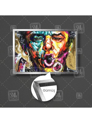 Sml Tablo Jack Nicholson Efsane Sinema Oyuncusu Boya Izleri Sokak Sanatı Çerçeveli Yatay Kanvas Tablo