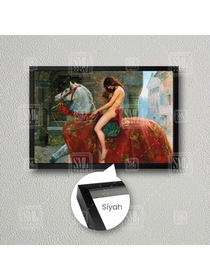 Lady Godiva John Collier 1897 Leydi At Üstünde Tarihi Kadın Çerçeveli Yatay Kanvas Tablo