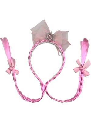 Kidspartim Saçlı Frozen Model Taç Pembe 40 Cm