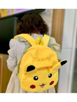 Meyra Accessories Unisex Pikachu Karakter Figürlü Pikhaçu Çocuk Sırt Çantası Ana Okul Çantaları Iki Cepli Hediyelik S