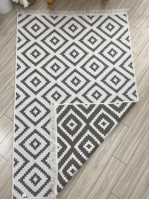 Stay With Love Kilim Bej-Krem Çift Taraflı Modern Desen Lüks Kilim