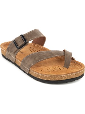 Hush Puppies Apavu (624401) Anatomik Taban  Deri Parmak Arası Ayarlanabilir Tokalı Erkek Terlik