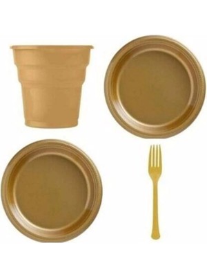 Plastik Tabak Bardak Çatal Seti 25 Li