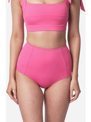 Pembe Toparlayıcı Yüksek Bel Bikini Altı Astarlı Uv Korumalı