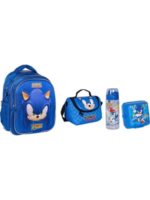Sonic Tekstil Sonic Okul Çantası Seti (4 Parça) Back To School Kumaş Çok Renkli Lisanslı