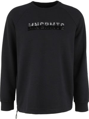 Fabrika Bisiklet Yaka Düz Siyah Erkek Sweatshırt F4WM-SWT 2235