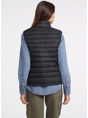 Guess Siyah Kadın Yelek Gj Puffer Vest - Recy Irıdescent Ny