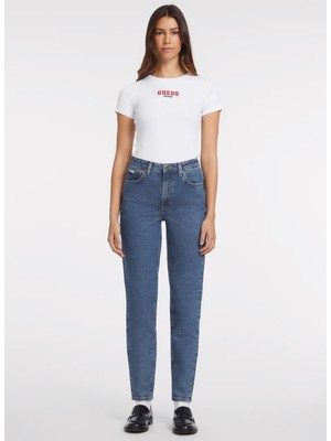 Guess Guess Normal Bel Normal Paça Relaxed Açık Mavi Kadın Denim Pantolon Gj G06 Mom - Eco Recy Co Rıversıde