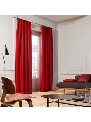 Vi Home Kiremit Rengi  Karartma Fon Perde Blackout Lüks  Düz Dikiş Kornişli En x Yükseklik