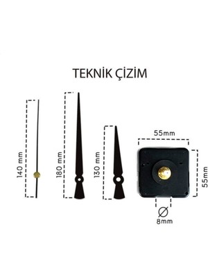 Ata Deco Altın Saat Mekanizması 1. Sınıf Akar Sessiz Saat Mekanizması Askılı 3D Saatlerle Uyumlu Gold