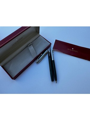 Sheaffer Yarı Krom Dolma Kalem-Tükenmez Kalem Set