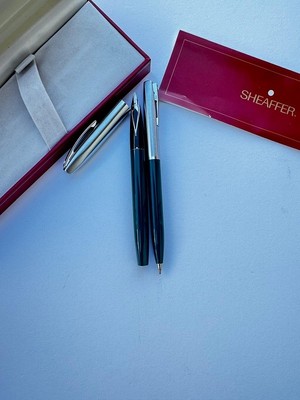 Sheaffer Yarı Krom Dolma Kalem-Tükenmez Kalem Set