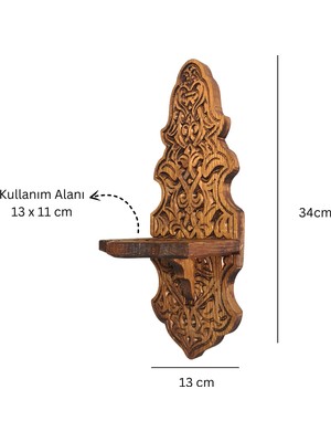 Coppermall Ahşap Duvar Mumluk Duvar Aydınlatma Lambalık Oyma Şamdan