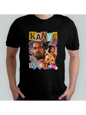 Pixxa Kanye West  Pamuklu Bisiklet Yaka T-Shirt Model - 1