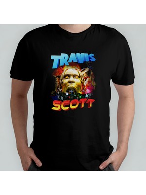 Pixxa Travis Scott  Pamuklu Bisiklet Yaka T-Shirt Model - 1