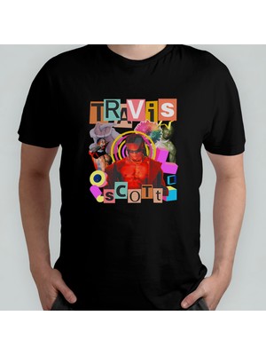 Pixxa Travis Scott  Pamuklu Bisiklet Yaka T-Shirt Model - 2