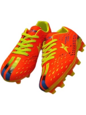 Çiğdem Kundura Çiğdem Halı Saha/krampon Futbol Ayakkabı - Turuncu-Neon Sarı-Lacivert - 43
