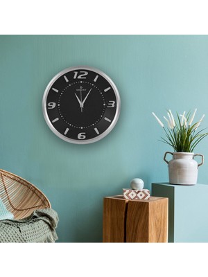 Galaxy Gri Duvar Saati 78 - Krom - 35CM