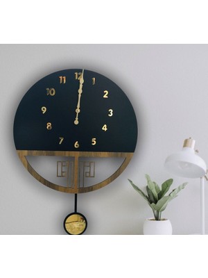 STE Desing Altın Dmr Ahşap Duvar Saati, Ahşap Duvar Saati, Duvar Saati, Sessiz Duvar Saati, Wooden Wall Clock