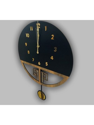 STE Desing Altın Dmr Ahşap Duvar Saati, Ahşap Duvar Saati, Duvar Saati, Sessiz Duvar Saati, Wooden Wall Clock