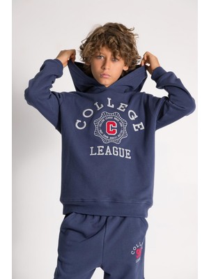 Dmb Kids College Yazılı Erkek Sweat Indigo
