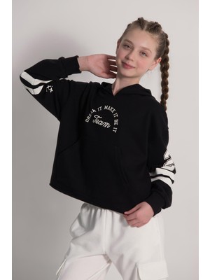 Dmb Kids Team Yazılı Kız Sweat Siyah