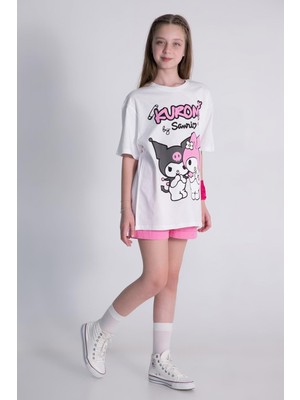 Dmb Kids Kuromi Kız Tişört - Beyaz