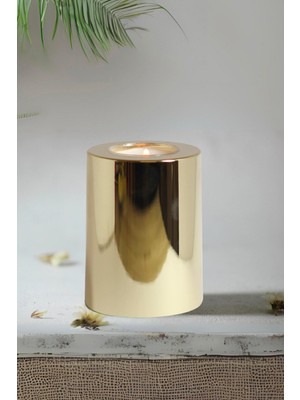 Prime Home 3 3 Lü Gold Krom Parlak Yüzey Mumluk Dekoratif  Tealight Set Mum Abs Plastik Altın Plastik Altın