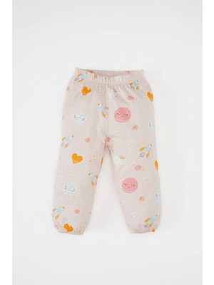 DeFacto Kız Bebek Pijama Takım Desenli Penye Uzun Kollu Üst Beli Lastikli Uzun Alt C9637A524AU