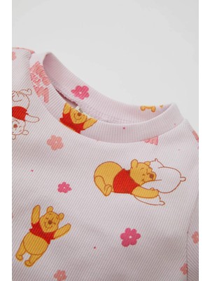 DeFacto Kız Bebek Pijama Takımı Disney Winnie The Pooh Fitilli Uzun Kollu Üst Uzun Alt D1810A524AU