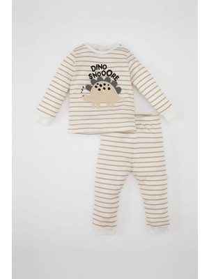 DeFacto Erkek Bebek Pijama Takım Çizgili Uzun Kollu Üst Beli Lastikli Uzun Alt D1777A524AU